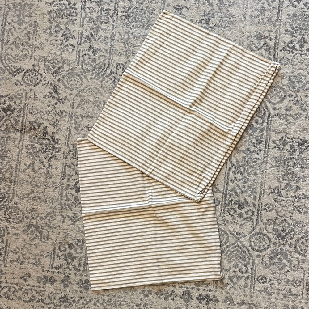 Striped Cream and Brown Pillowcases